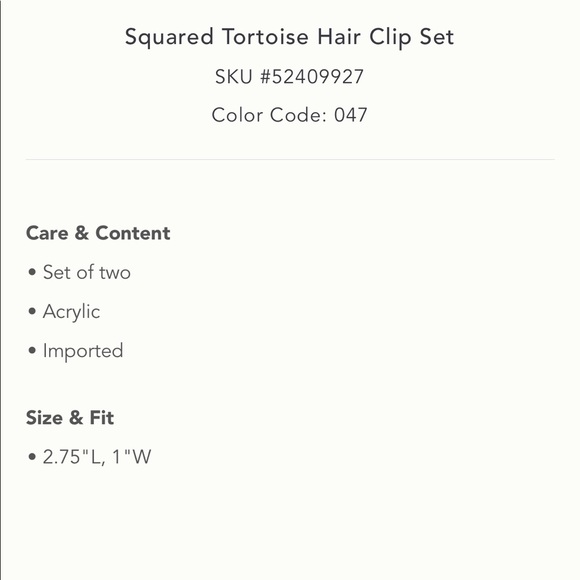 Anthropologie squared tortoise hair clip set main image 6